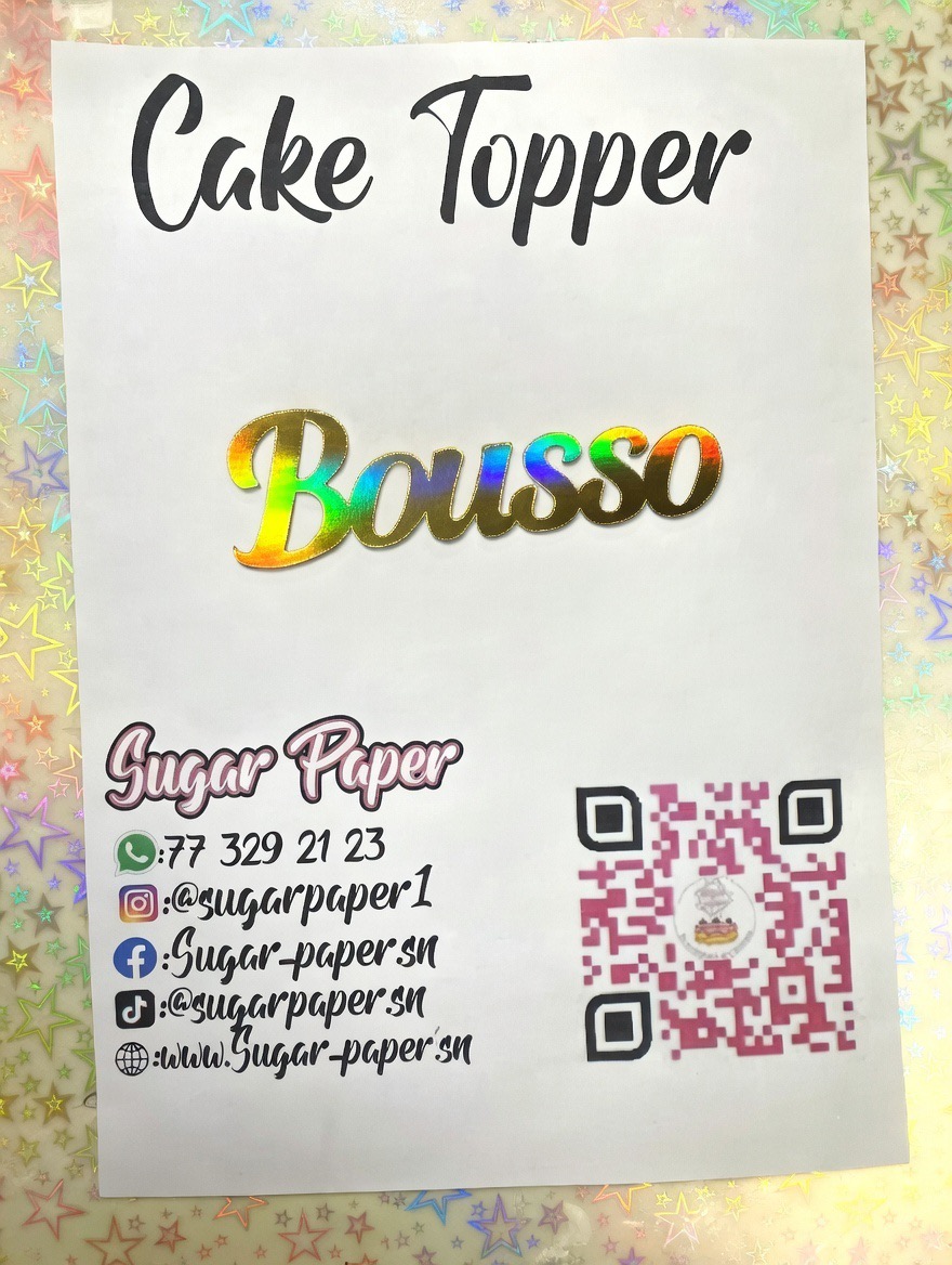 Cake topper prénom
